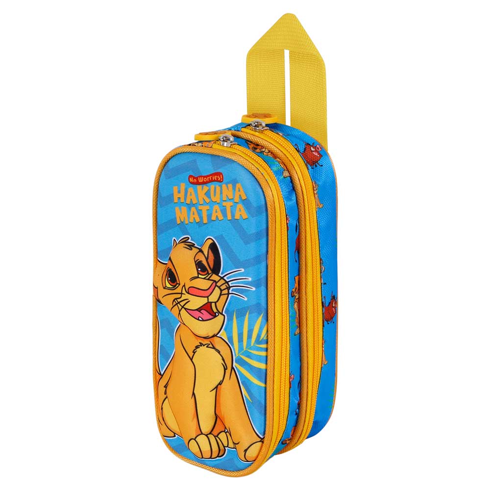 Roi Lion Bleu Trousse Double 3D Roi Lion Hakuna