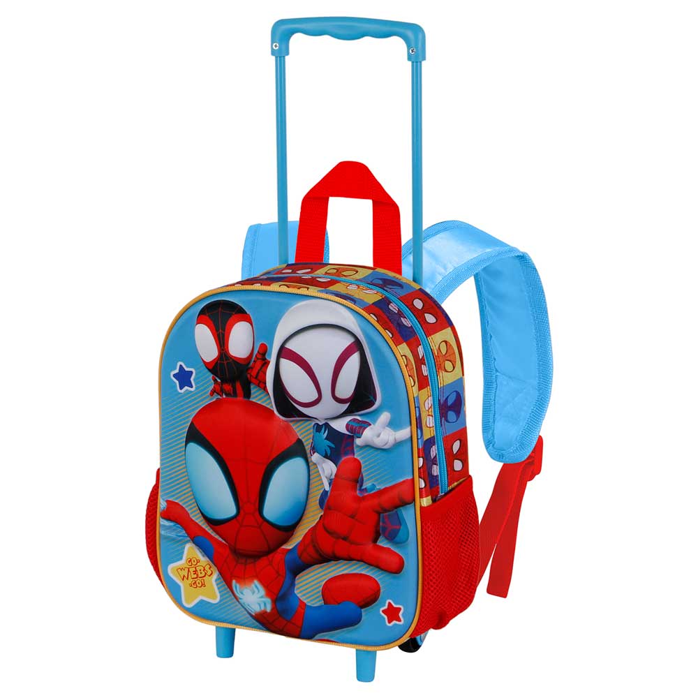 Spiderman Bleu Sac à dos 3D à Roulettes